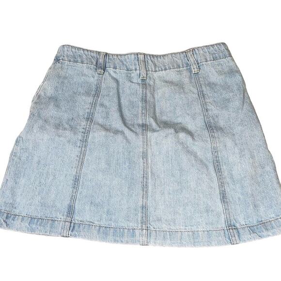 Forever 21 denim jean skirt mini front button SZ 28" with pockets - Picture 3 of 8